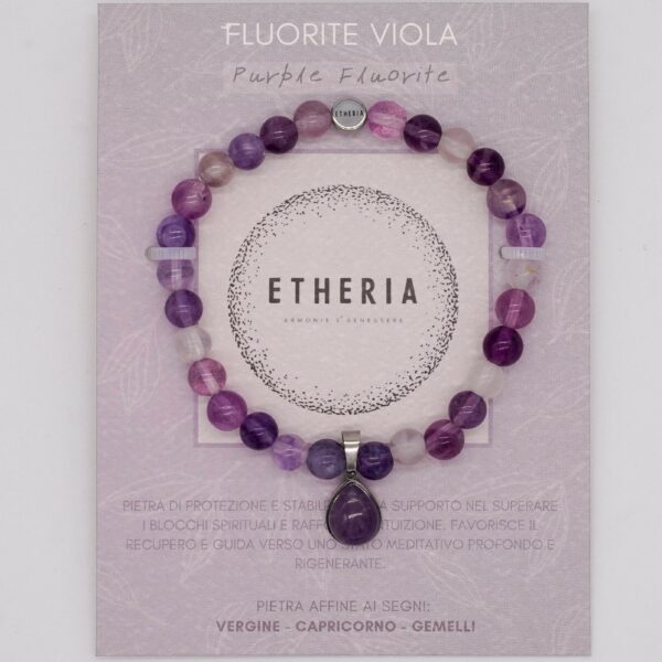 PIETRE DELLA VITA • BRACCIALE FLUORITE VIOLA | ETHERIA GIOIELLI